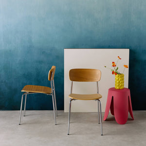 Set di 2 sedie vintage in metallo e compensato , grigio perlato