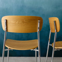 Set di 2 sedie vintage in metallo e compensato , grigio perlato