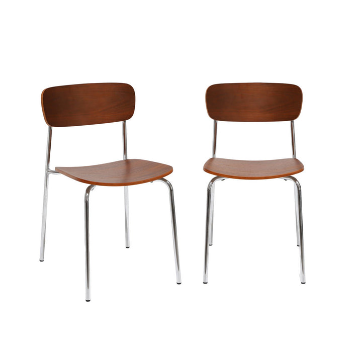 Set di 2 sedie vintage in metallo e compensato , grigio perlato