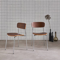 Set di 2 sedie vintage in metallo e compensato , grigio perlato