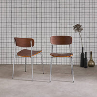 Set di 2 sedie vintage in metallo e compensato , grigio perlato