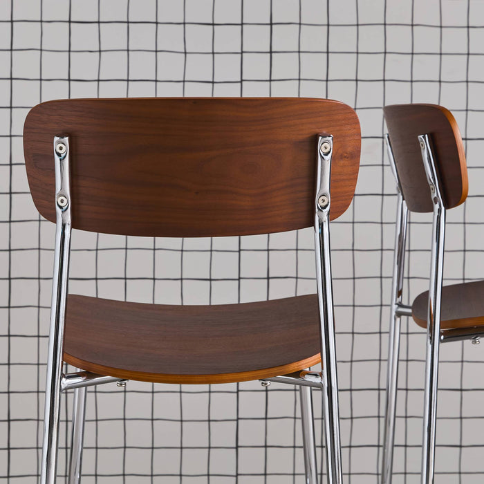 Set di 2 sedie vintage in metallo e compensato , grigio perlato