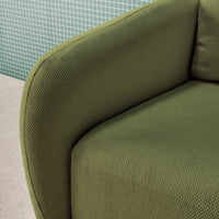 Divano letto in tessuto ciniglia, 2 posti, verde kaki