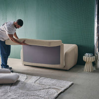 Divano letto in tessuto ciniglia, 2 posti, grigio chiaro