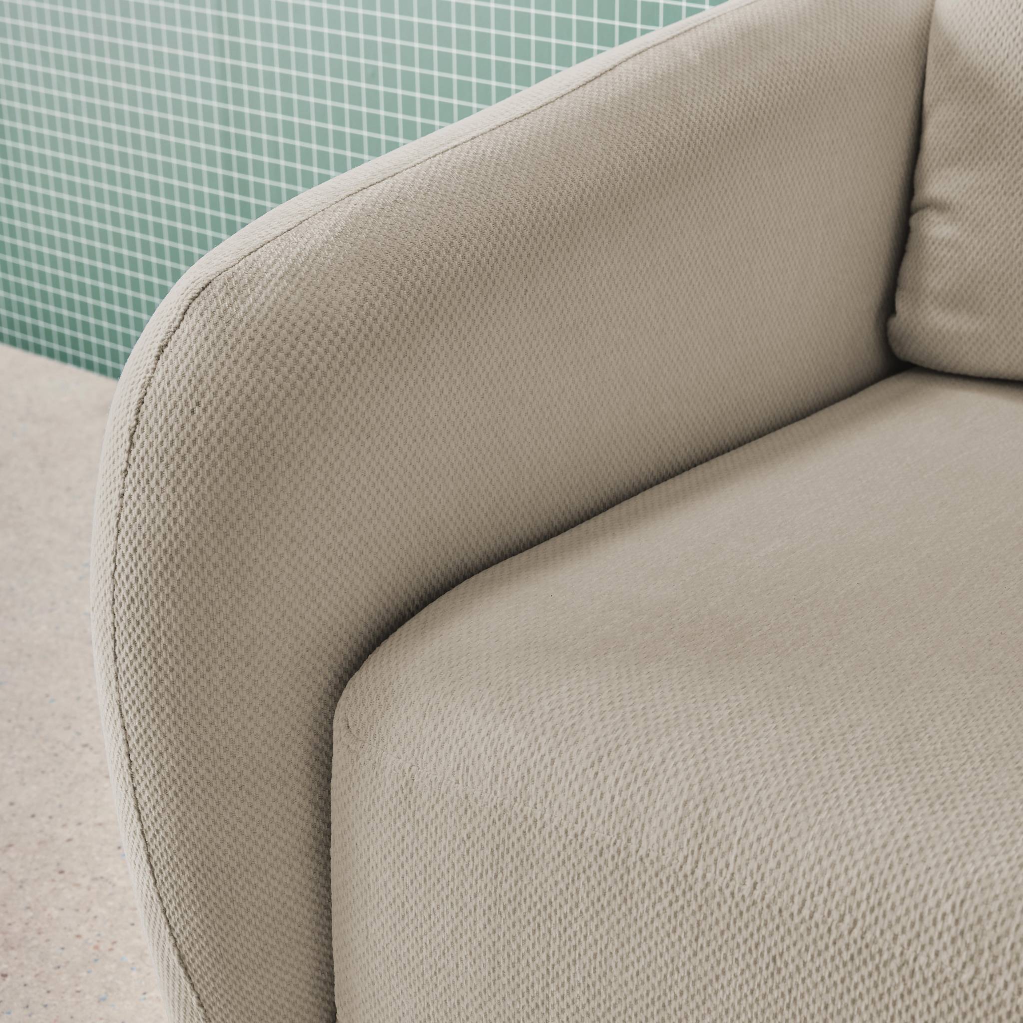 Divano letto in tessuto ciniglia, 2 posti, grigio chiaro