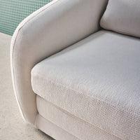 Divano letto in tessuto ciniglia, 2 posti, bianco