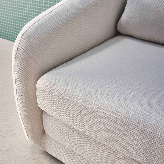 Divano letto in tessuto ciniglia, 2 posti, bianco