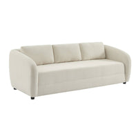 Divano letto in tessuto ciniglia, 3 posti, bianco