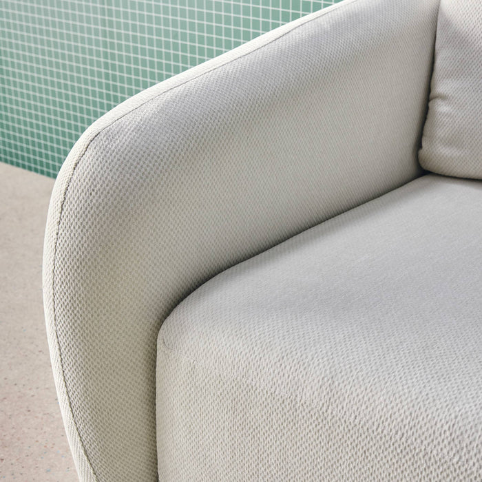 Divano letto in tessuto ciniglia, 3 posti, bianco