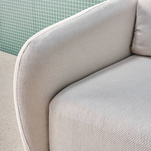 Divano letto in tessuto ciniglia, 3 posti, bianco