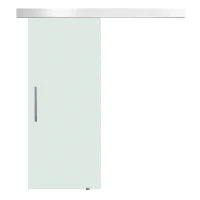 Porta Scorrevole Interna in Vetro Smerigliato con Binario B1 e Maniglia per Bagno Cucina Studio Vetro 205x 77,5x 0,8cm