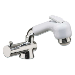 Miscelatore monocomando con doccetta bianca a levetta e tubo