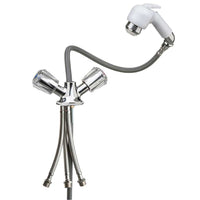 Miscelatore con doccetta bianca a leva e tubo 1,5 metri