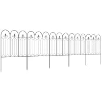 Recinzione Esterna a 5 Pannelli in Metallo con Picchetti, 305x79.5 cm, Nera
