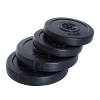 Set di 4 Dischi Pesi per Bilanciere e Manubri Peso Totale 30kg, 2x5kg e 2x10kg, Nero