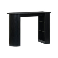 Tavolo alto da cucina decorato in legno con ripostigli, nero