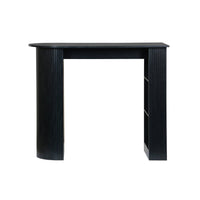 Tavolo alto da cucina decorato in legno con ripostigli, nero