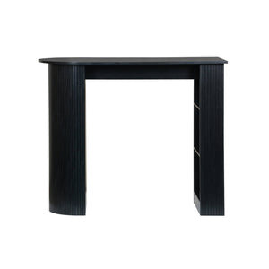 Tavolo alto da cucina decorato in legno con ripostigli, nero