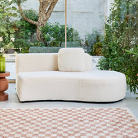 Divano virgola organico 2-3 posti bouclé, bianco