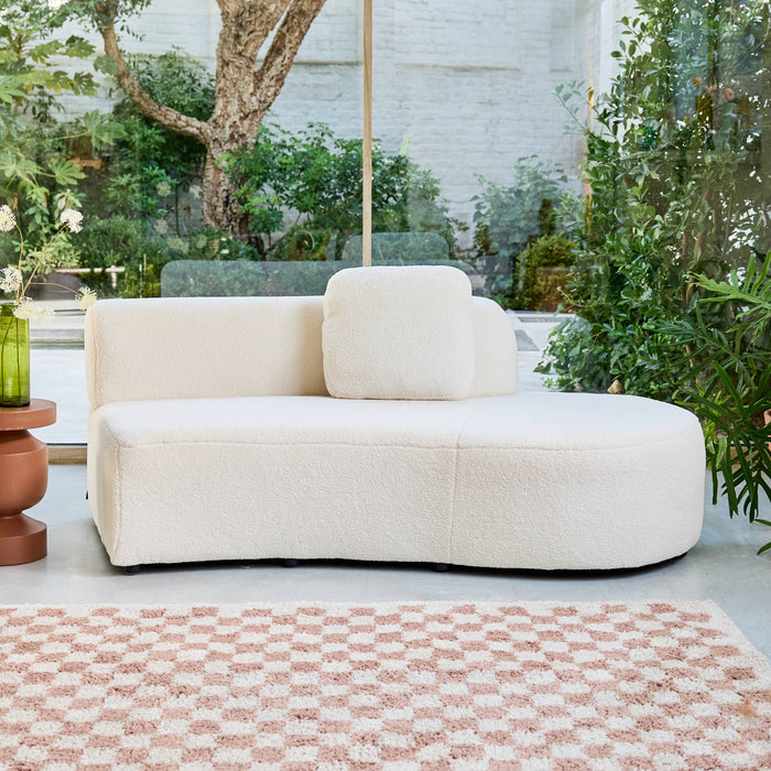 Divano virgola organico 2-3 posti bouclé, bianco