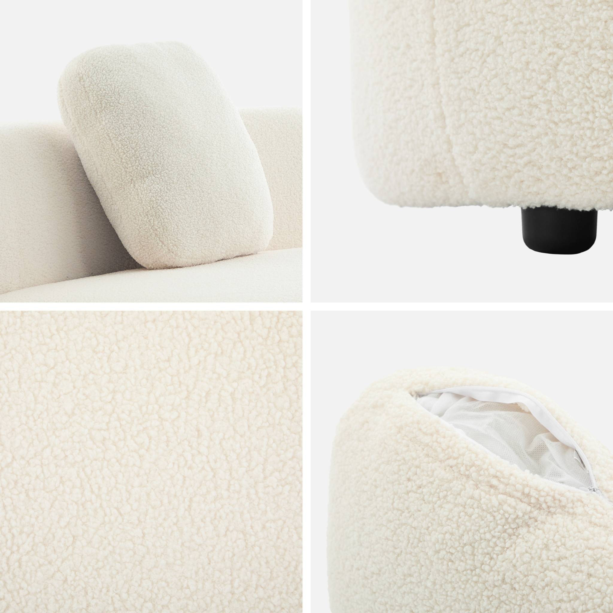 Divano virgola organico 2-3 posti bouclé, bianco