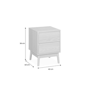 Set di 2 comodini effetto legno con due cassetti, marrone naturale