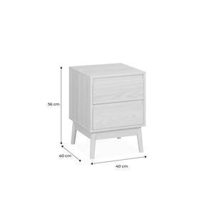 Set di 2 comodini effetto legno con due cassetti, marrone naturale