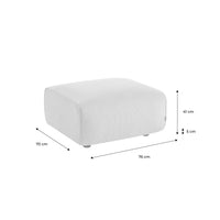 Pouf, poggiapiedi per divano wallas velluto a coste, 2 posti, grigio