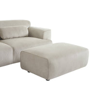 Pouf, poggiapiedi per divano 3 posti wallas velluto a coste, grigio