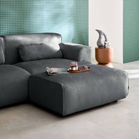 Pouf, poggiapiedi per divano wallas velluto a coste, 3 posti  , grigio