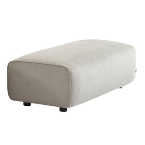 Pouf per divano angolare wallas in velluto a coste, 2 posti, grigio