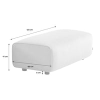 Pouf per divano angolare wallas in velluto a coste, 2 posti, grigio