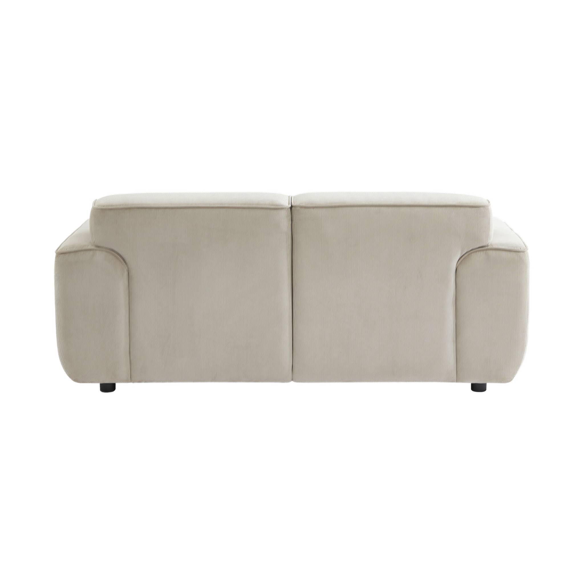 Divano a 2 posti in velluto a coste fino, grigio