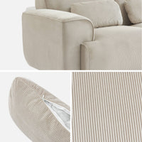 Divano a 2 posti in velluto a coste fino, grigio