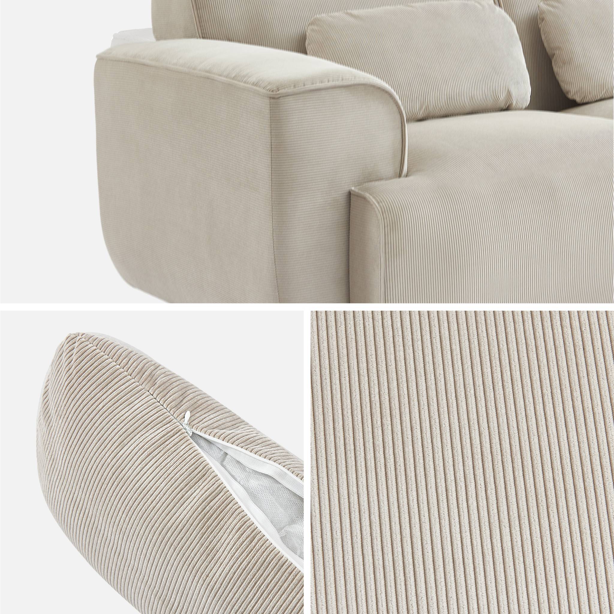 Divano a 2 posti in velluto a coste fino, grigio