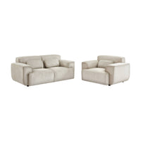 Divano a 2 posti in velluto a coste fino, grigio