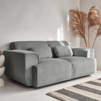 Divano a 2 posti in velluto a coste fino, grigio chiaro