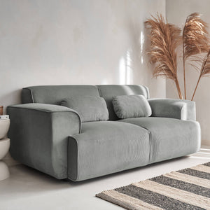 Divano a 2 posti in velluto a coste fino, grigio chiaro