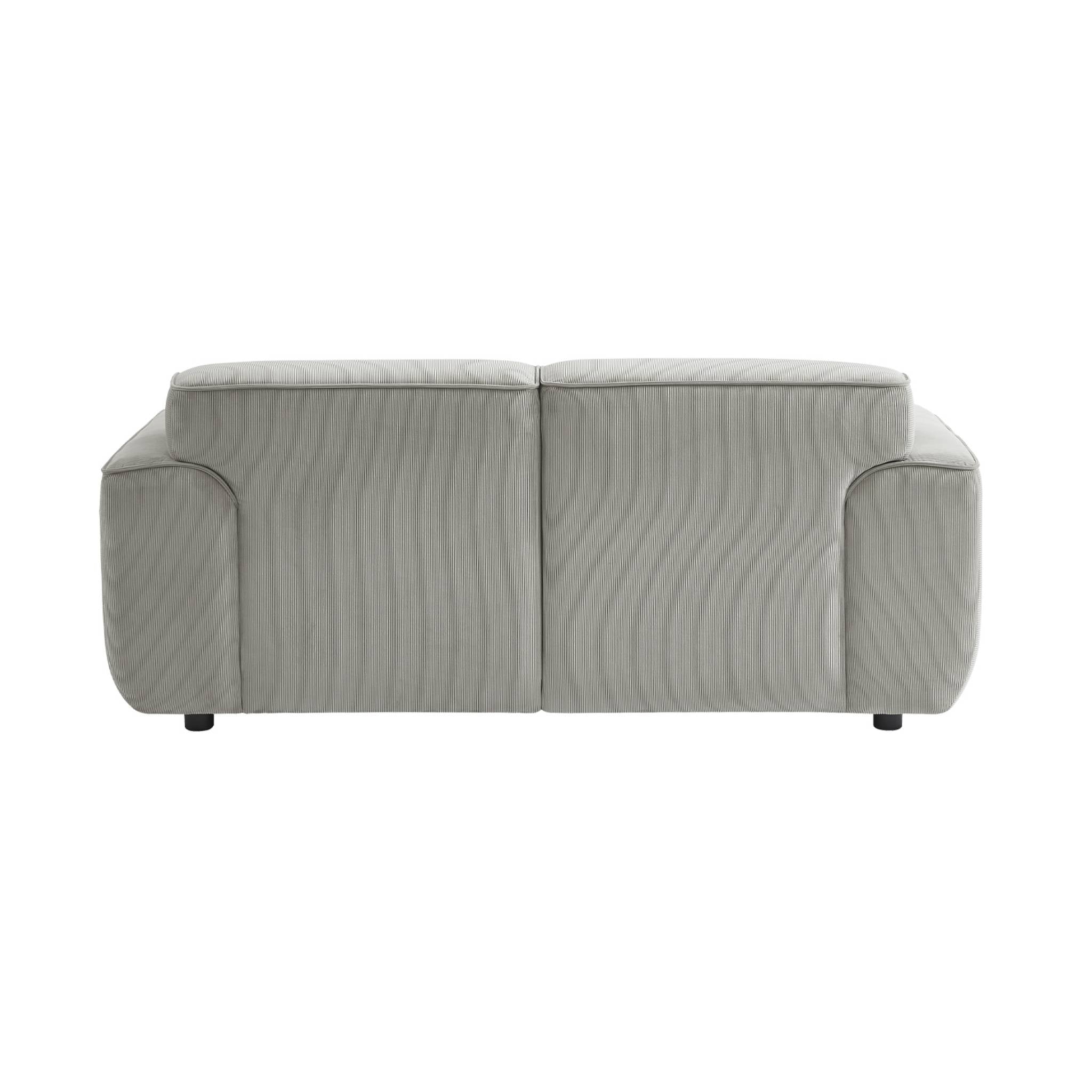 Divano a 2 posti in velluto a coste fino, grigio chiaro