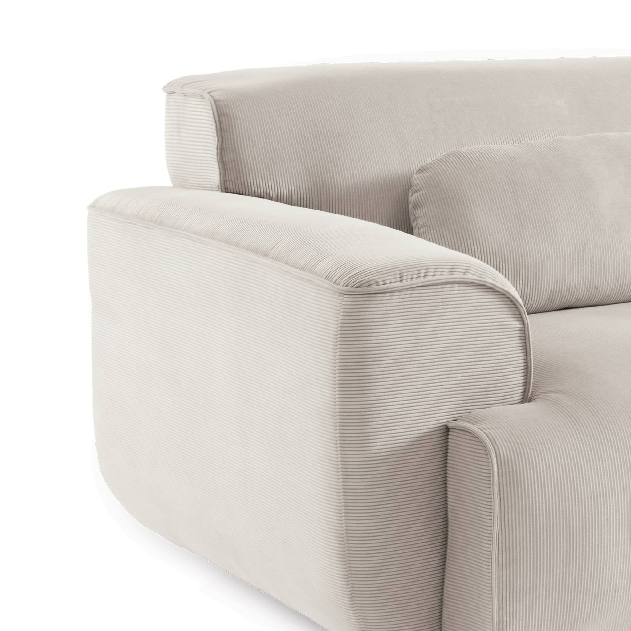 Divano a 3 posti in velluto a coste fini, grigio