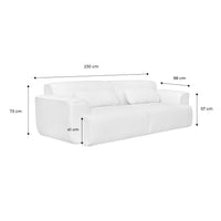 Divano a 3 posti in velluto a coste fini, grigio