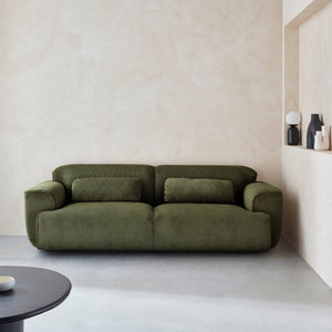 Divano a 3 posti in velluto a coste fini, verde