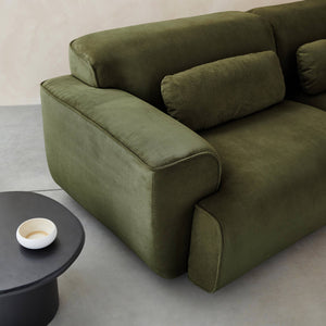 Divano a 3 posti in velluto a coste fini, verde