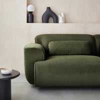 Divano a 3 posti in velluto a coste fini, verde