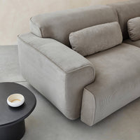 Divano a 3 posti in velluto a coste fini, grigio chiaro