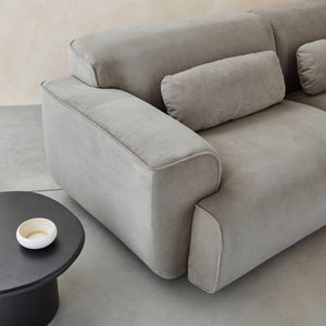 Divano a 3 posti in velluto a coste fini, grigio chiaro