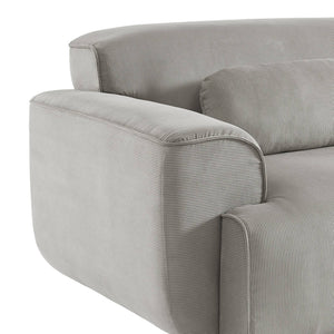 Divano a 3 posti in velluto a coste fini, grigio chiaro