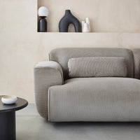 Divano a 3 posti in velluto a coste fini, grigio chiaro