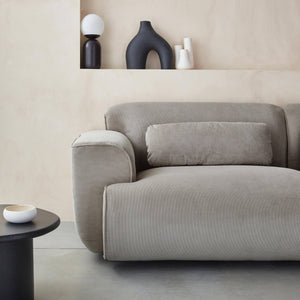 Divano a 3 posti in velluto a coste fini, grigio chiaro