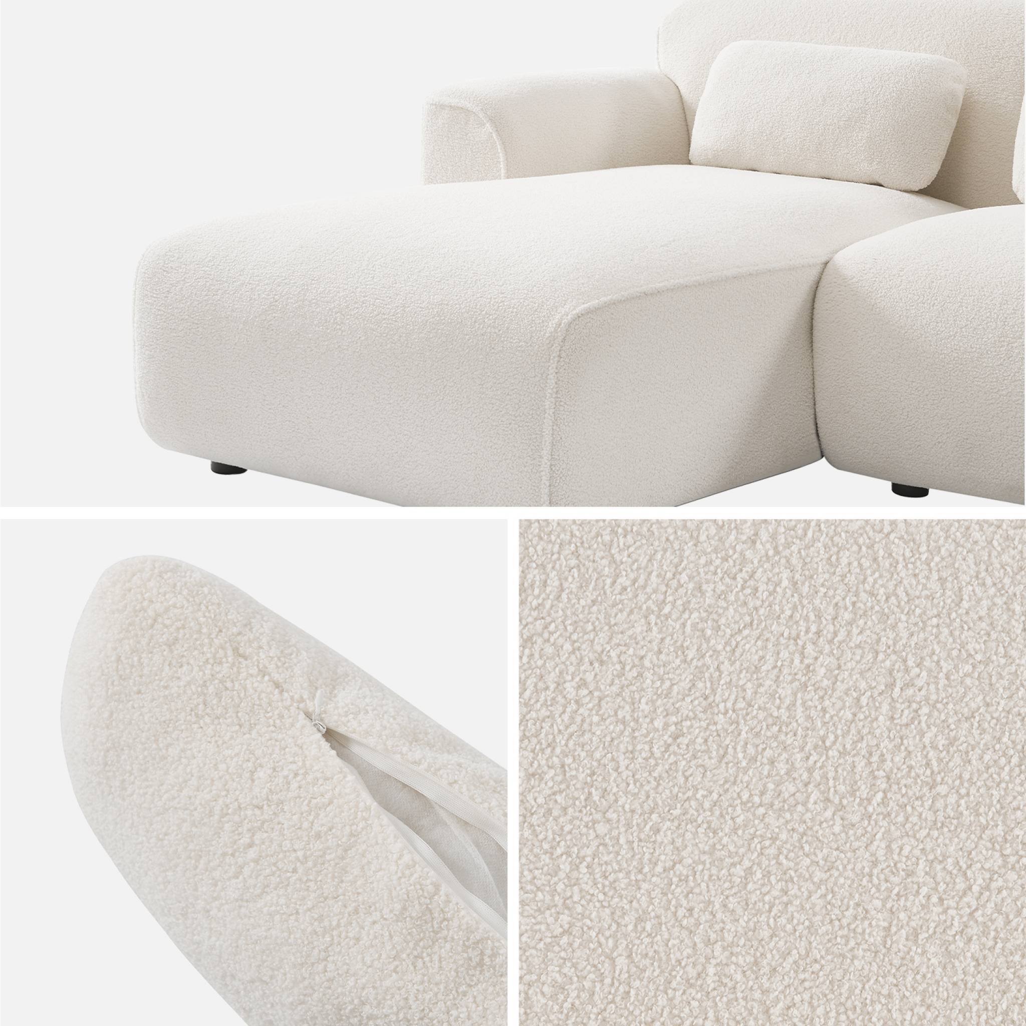 Divano angolare 3 posti bouclette